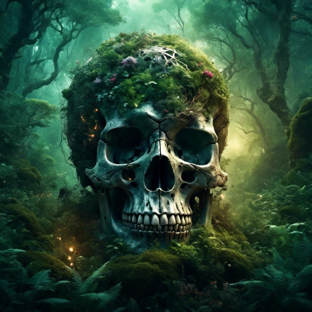 Skull Forest: Dreamlike Ethereal Art