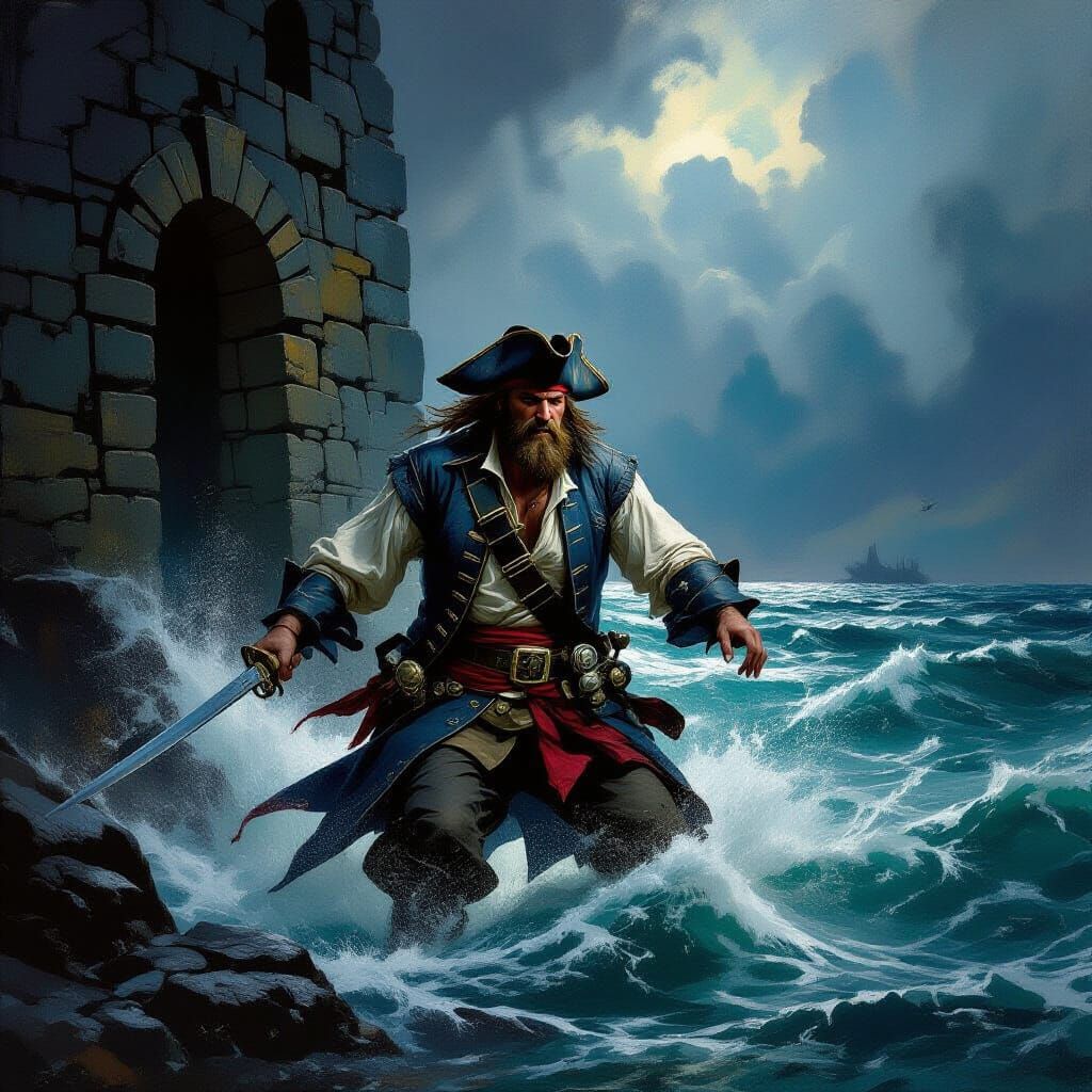 Pirate Captain Escapes Stormy Island Prison