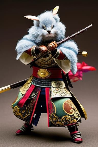 Rabbit Samurai Warrior in Borderland Fantasycore Style