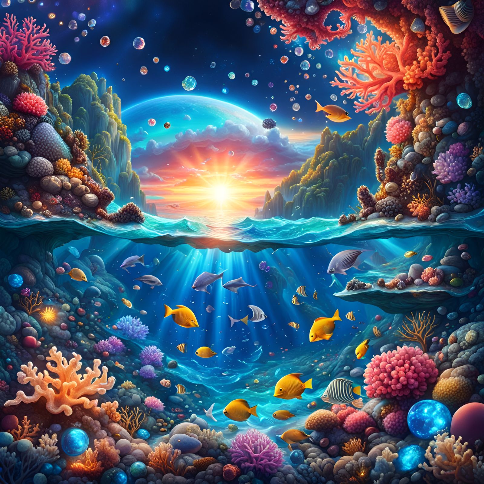 Magical Ocean Treasure in Astral Cosmic Style
