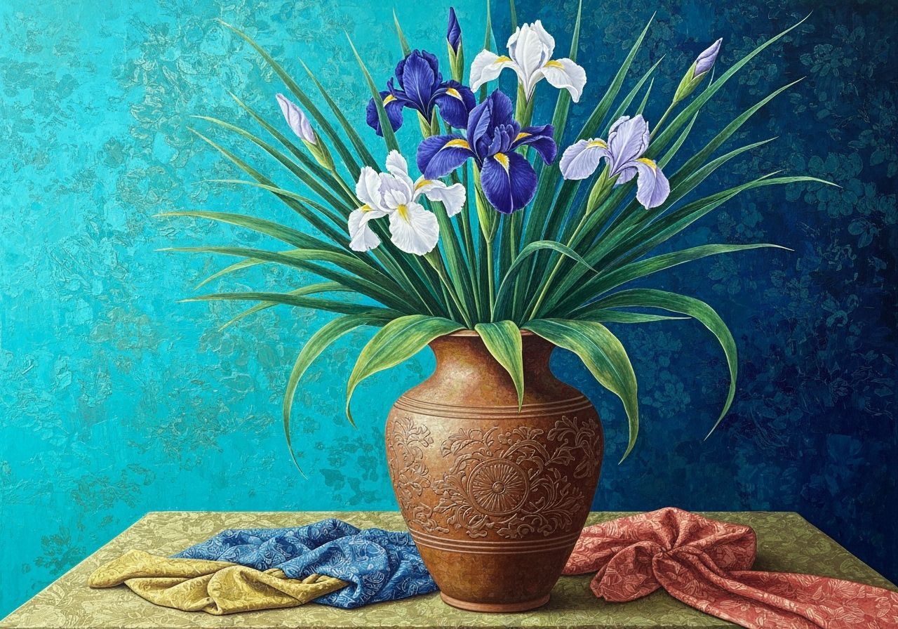 Ikebana Bouquet in Chinese Ink Painting Style