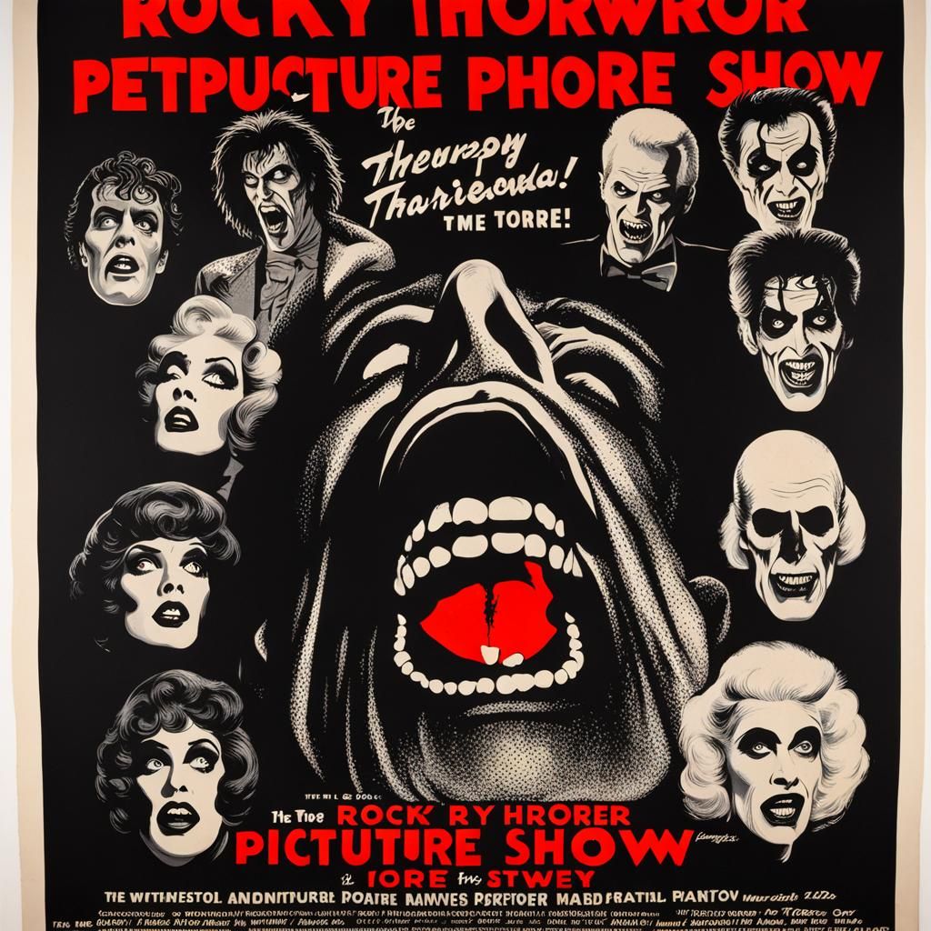 Retro Horror Movie Poster in 1950s Style