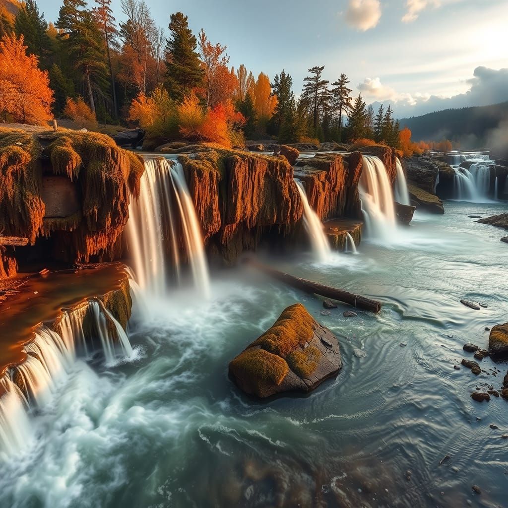 Rivers, Geysers, and Waterfalls: Hyperrealistic Oil Painting