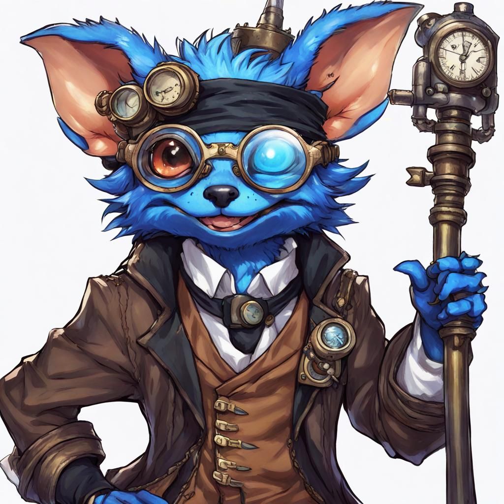 Steampunk Kobold Character Art in Anime Style