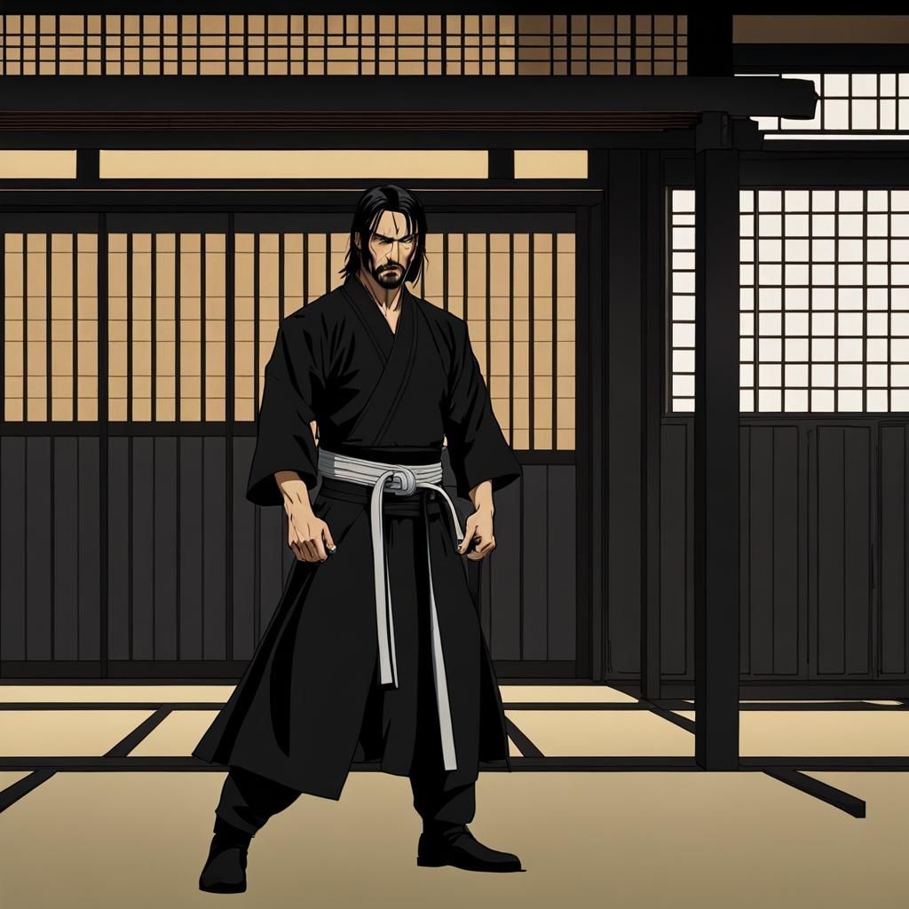 John Wick in Aikido Gi and Hakama