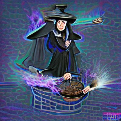 Salem Witchcraft Scene with Dark Magic