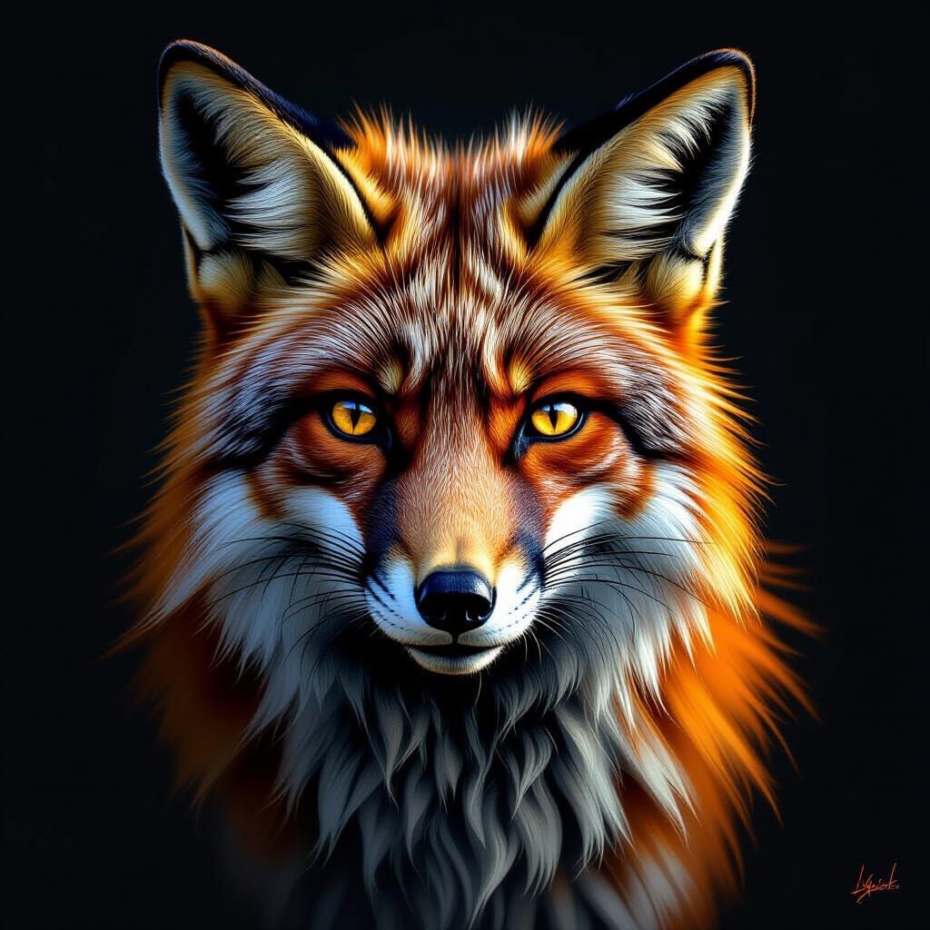 Intricate Digital Painting of a Wise Old Fox