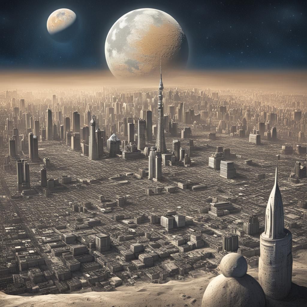 Futuristic Cityscapes on the Moon