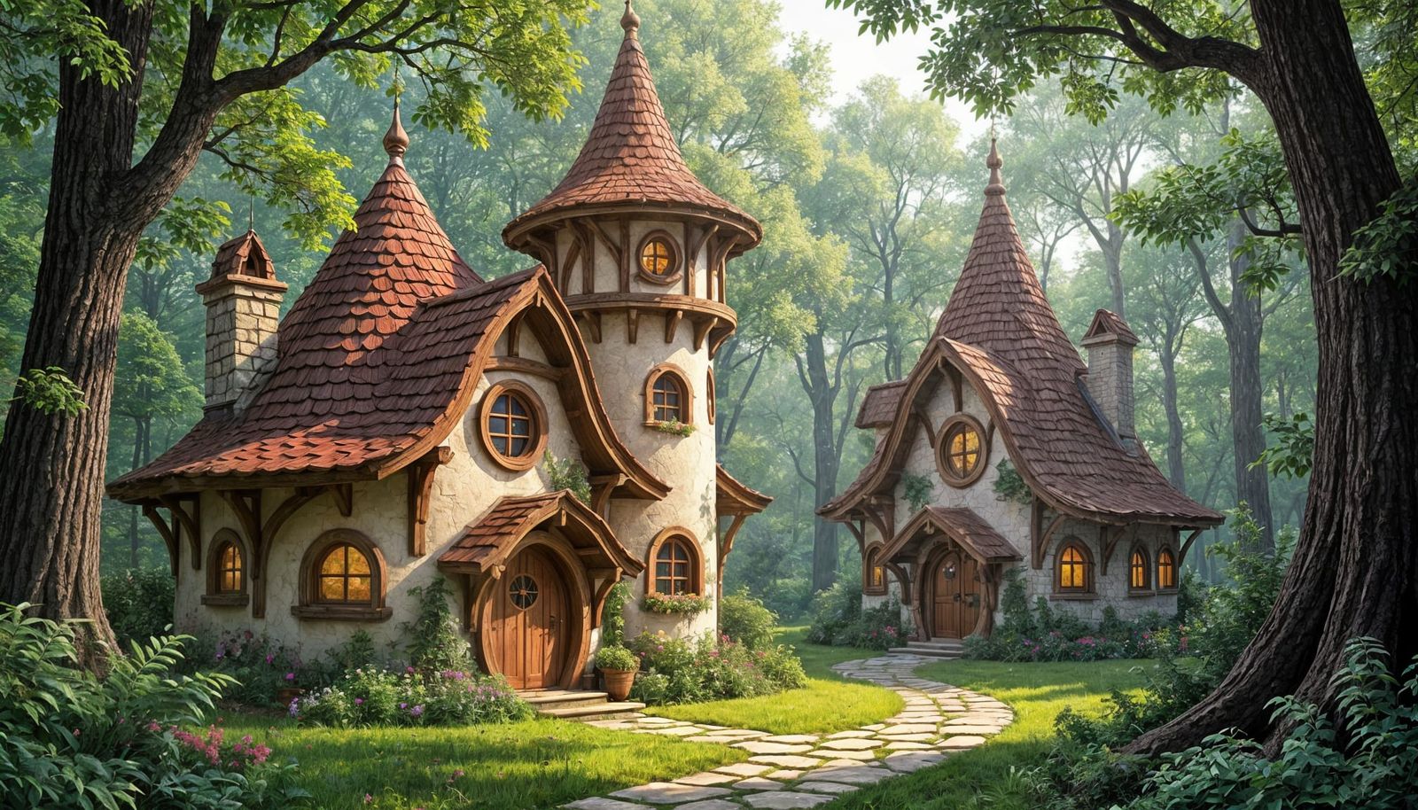 Magical Elven Cottages in Enchanted Forest