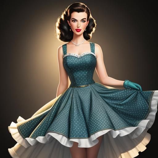 Sophisticated Pin-Up Girl in Photorealistic Style