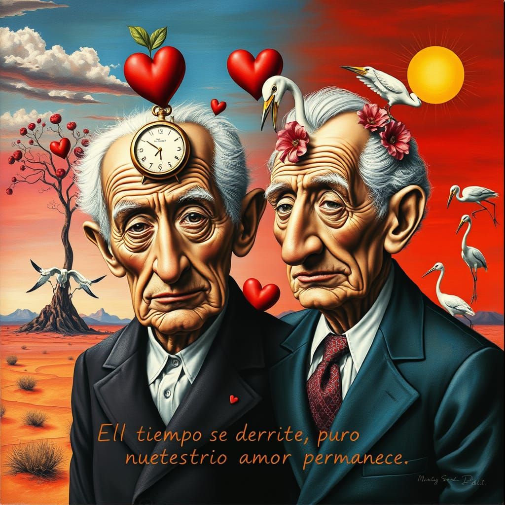 Surrealist Valentine's Card Inspired by Dalí's Dreamlike Lan...