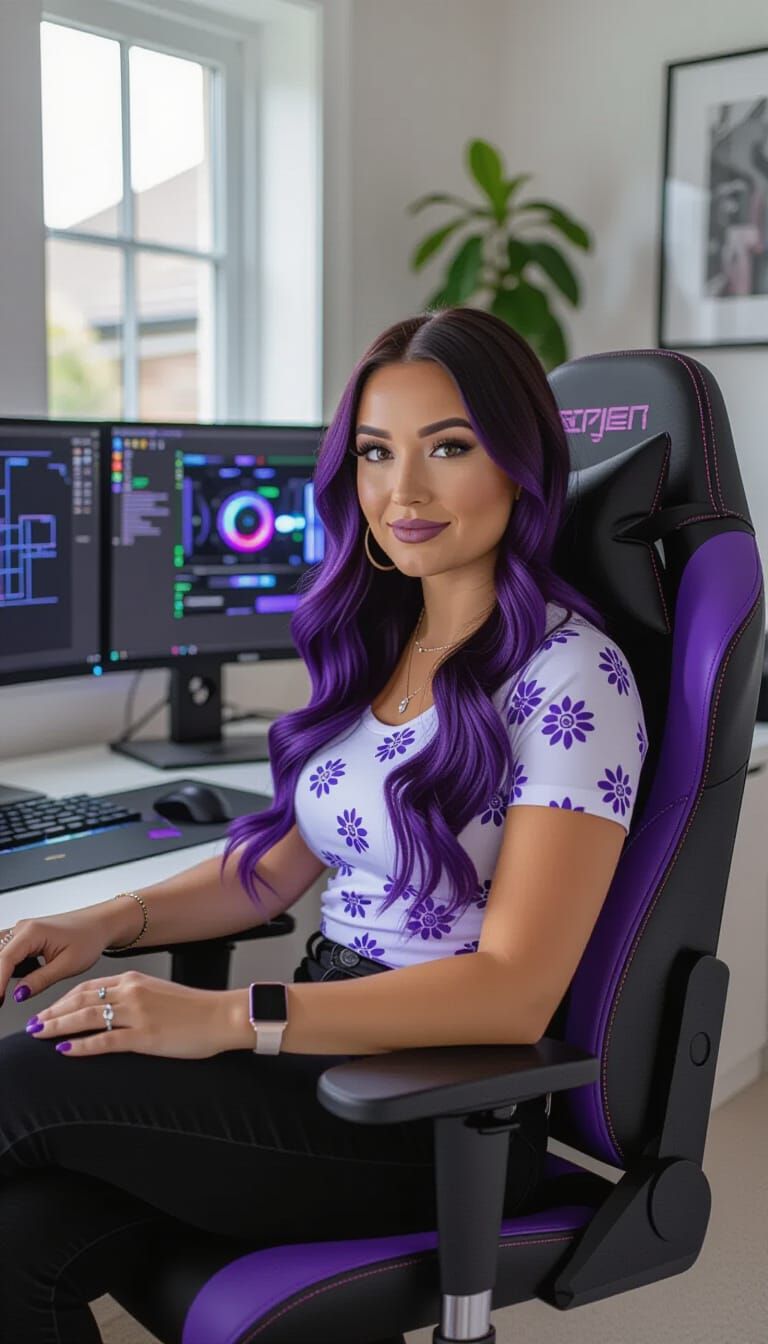 Woman Architect Reviews Housing Schematics in Home Office