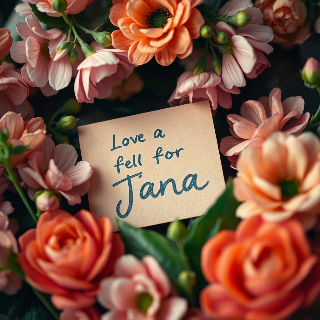 Vibrant Flowers with Heartfelt Message on Film