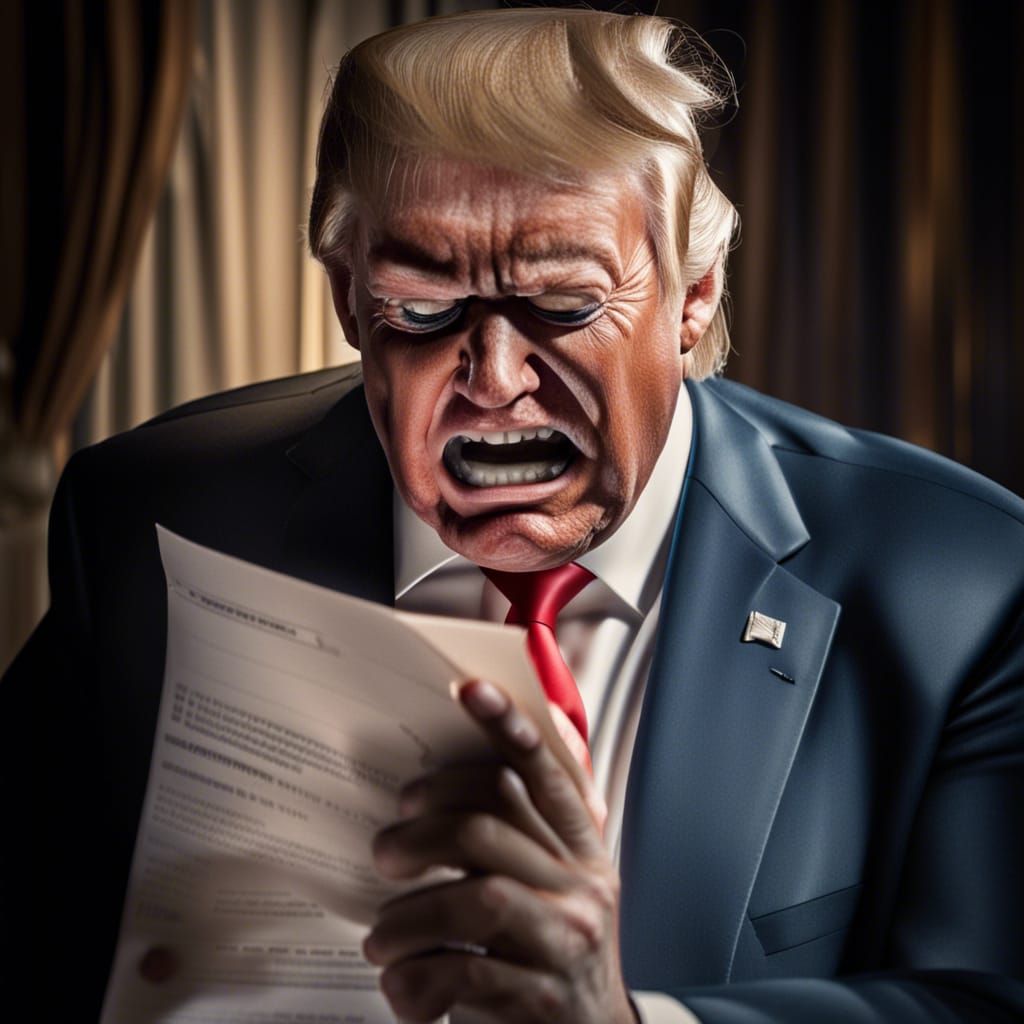 Trump Weeping Over Indictments in Photorealistic 4K
