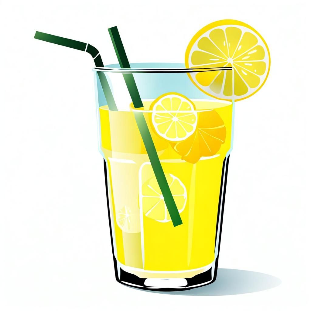 Simple Vector Lemonade Clip Art on White