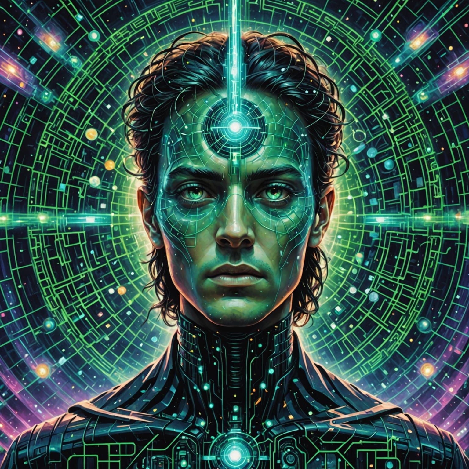 Astral Cosmic Illustration of Blocked Third Eye