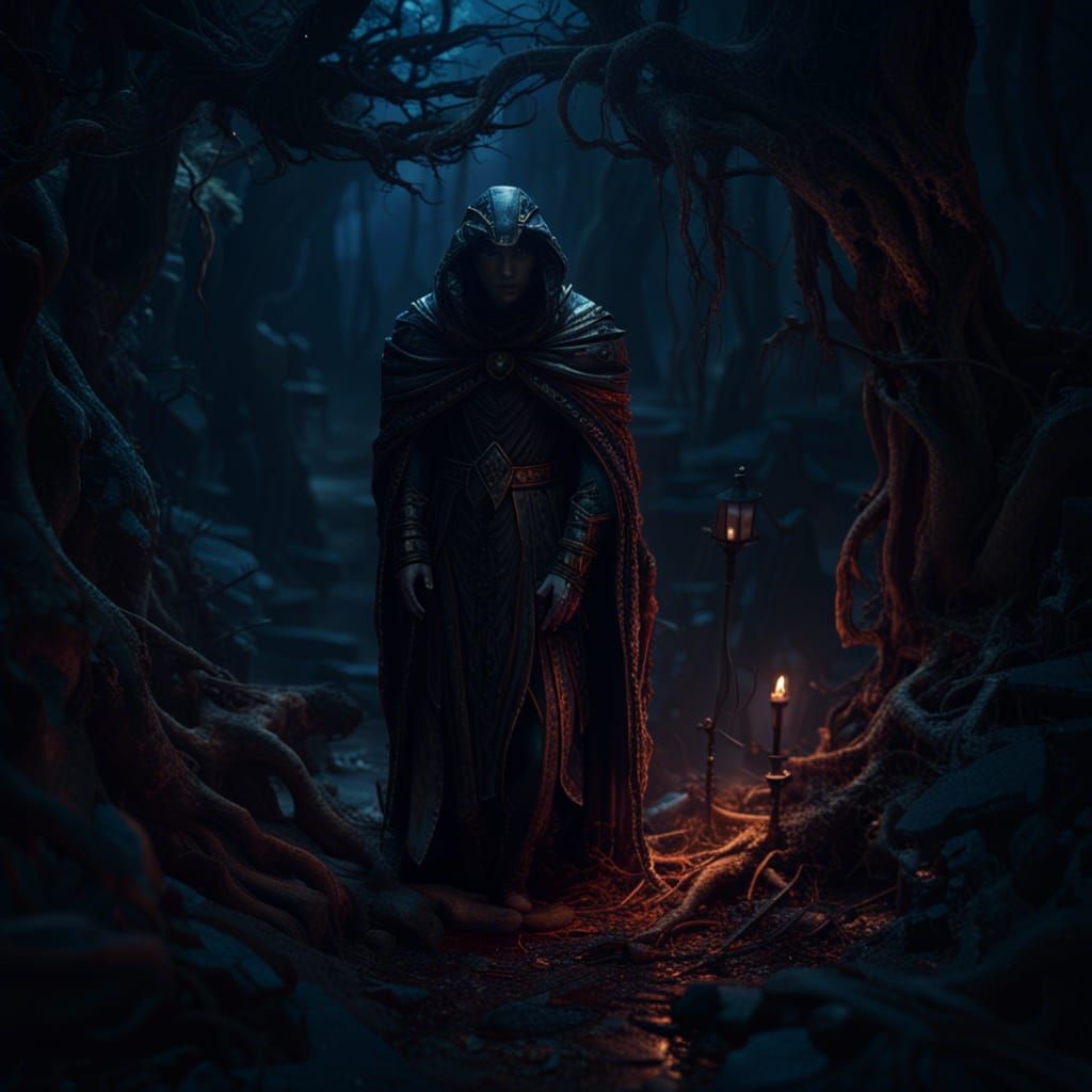 Dark Figure Hiding in Shadows: Matte Painting