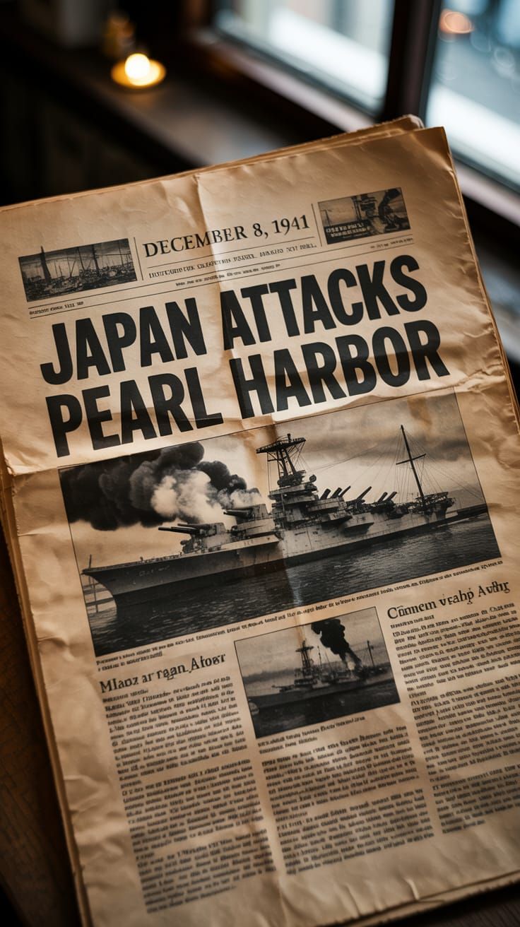 Vintage World War II Newspaper Front Page