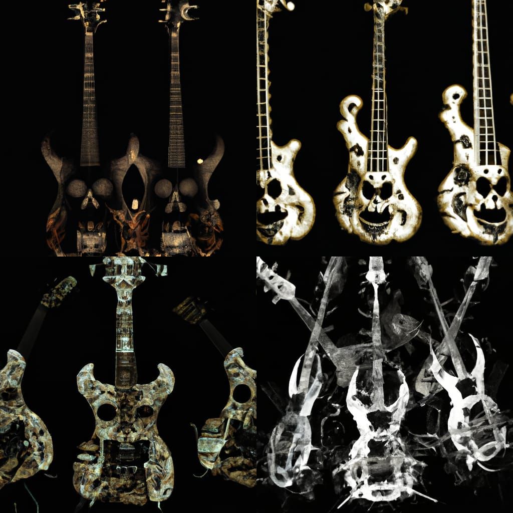 Sinister Electric Bass Guitar with Skulls
