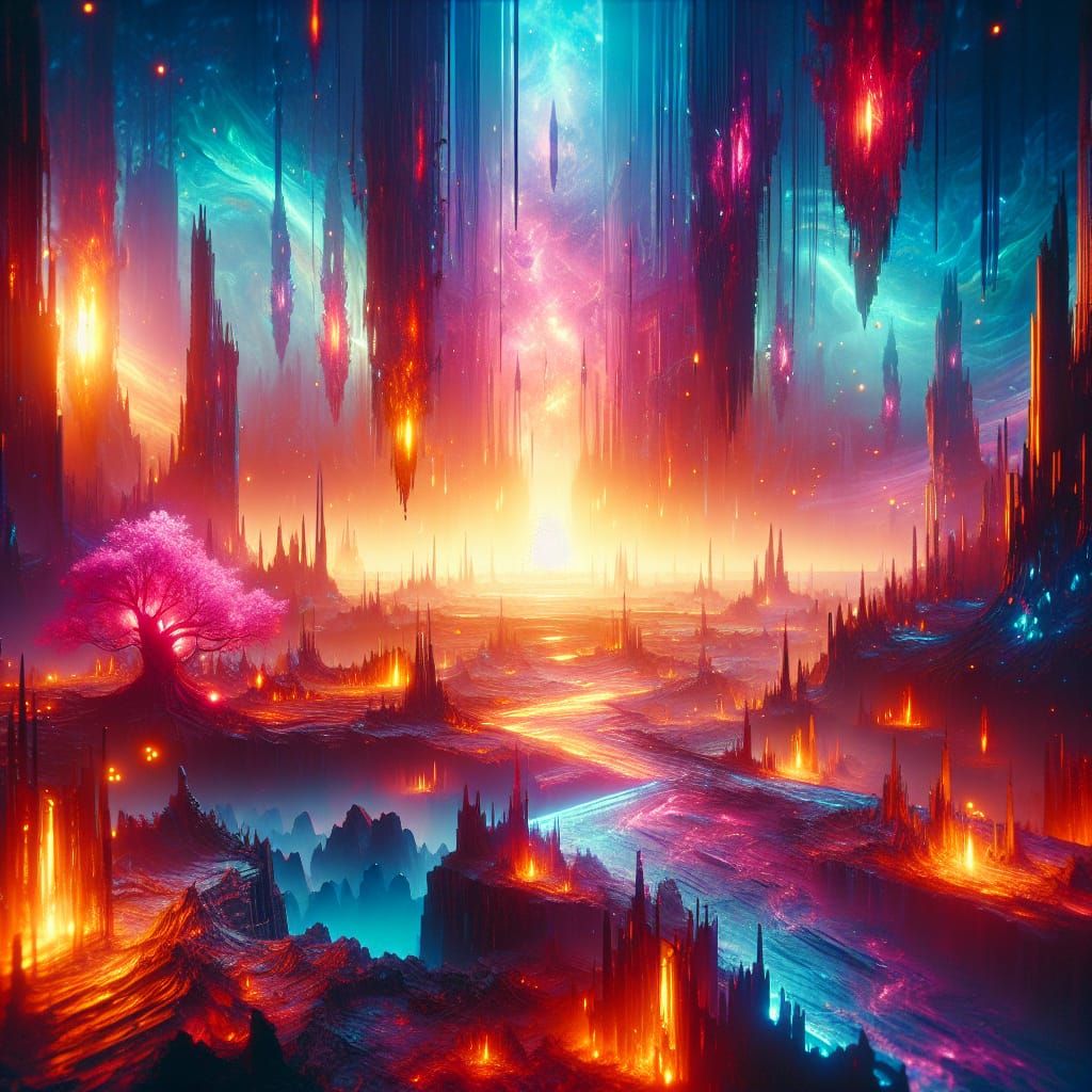 Vibrant Hyperrealistic Land of Dreams in 8k Resolution