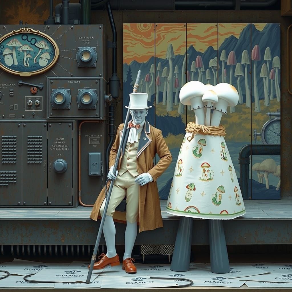 Surrealist Hermit in a Dystopian Wonderland