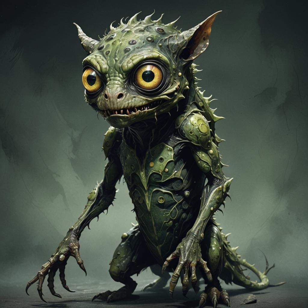 Eerie Creature with Piercing Gaze: Cinematic Still