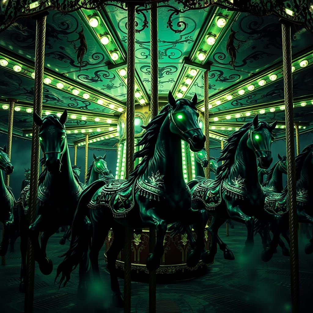 Dreaded Carousel with Disintegrating Horses