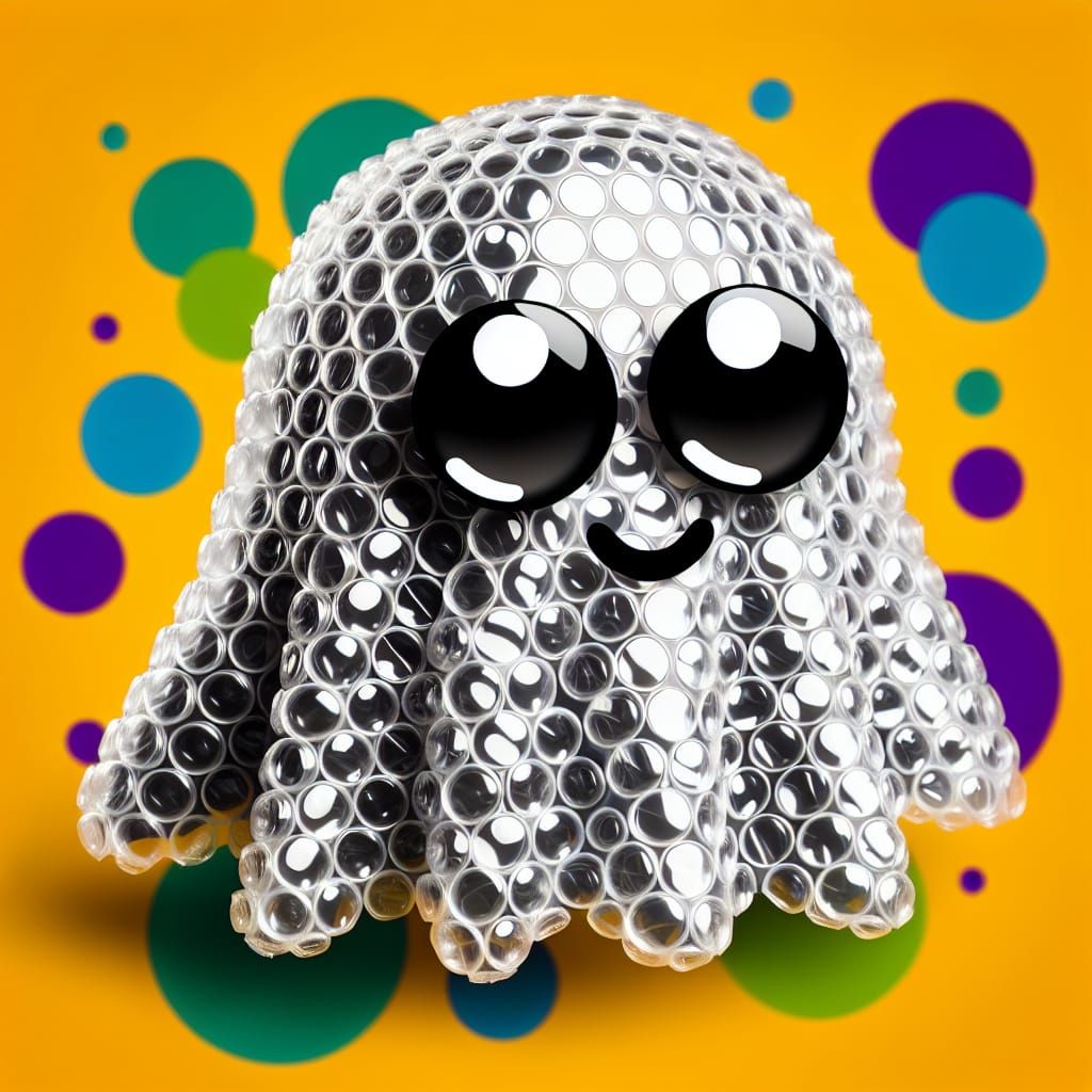 Bubble Wrap Ghost with Demonic Reflection