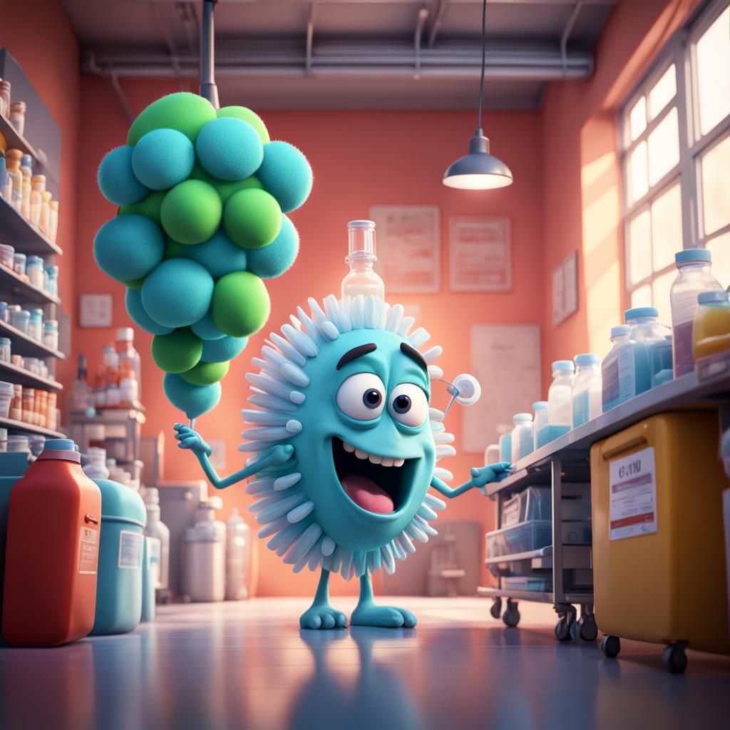 Value of Flu Vaccine in Pixar-Style 3D Art