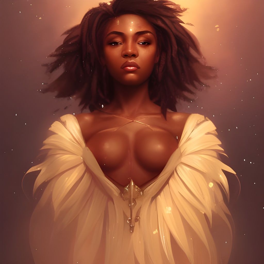 African American Fairy Portrait in Artstation Style