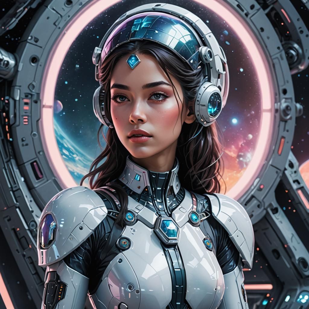 Futuristic Space Princess Magazine Cover