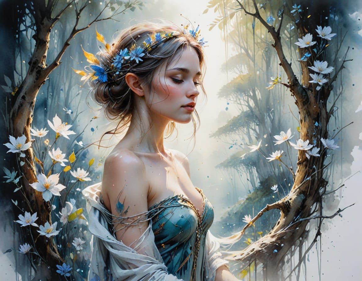 Enchanted Elven Market Under Moonlit Canopy