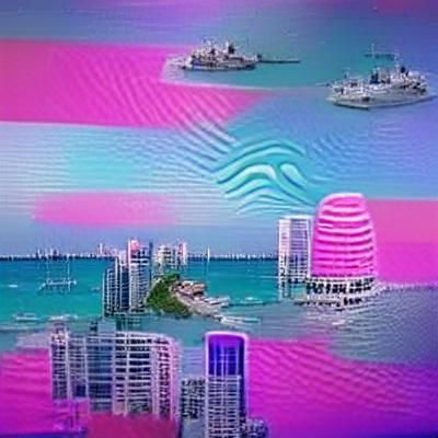 Miami Subs in Vaporwave Style: Florida Dreamscape