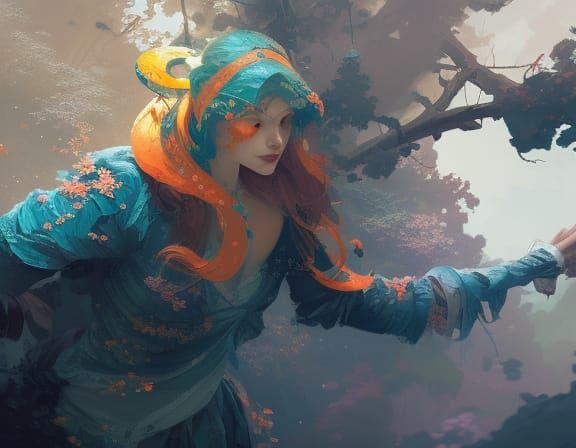 Hyperdetailed Concept Art in Orange and Teal