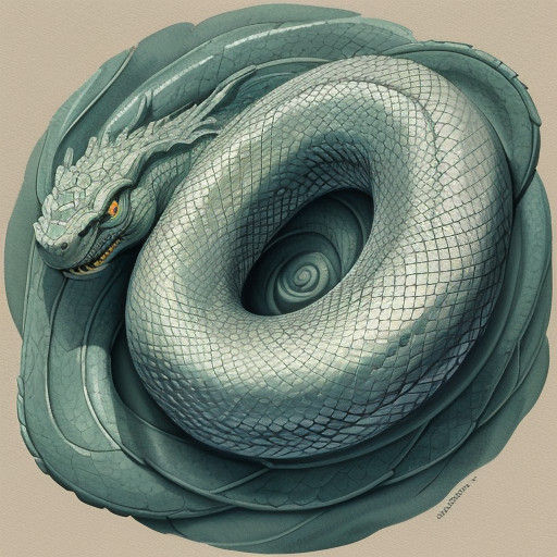 Mystical Serpent Embarks on Eternal Journey Through Foggy Mo...