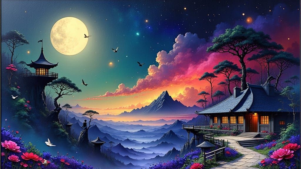 Fantasy Landscape in Surrealist Style