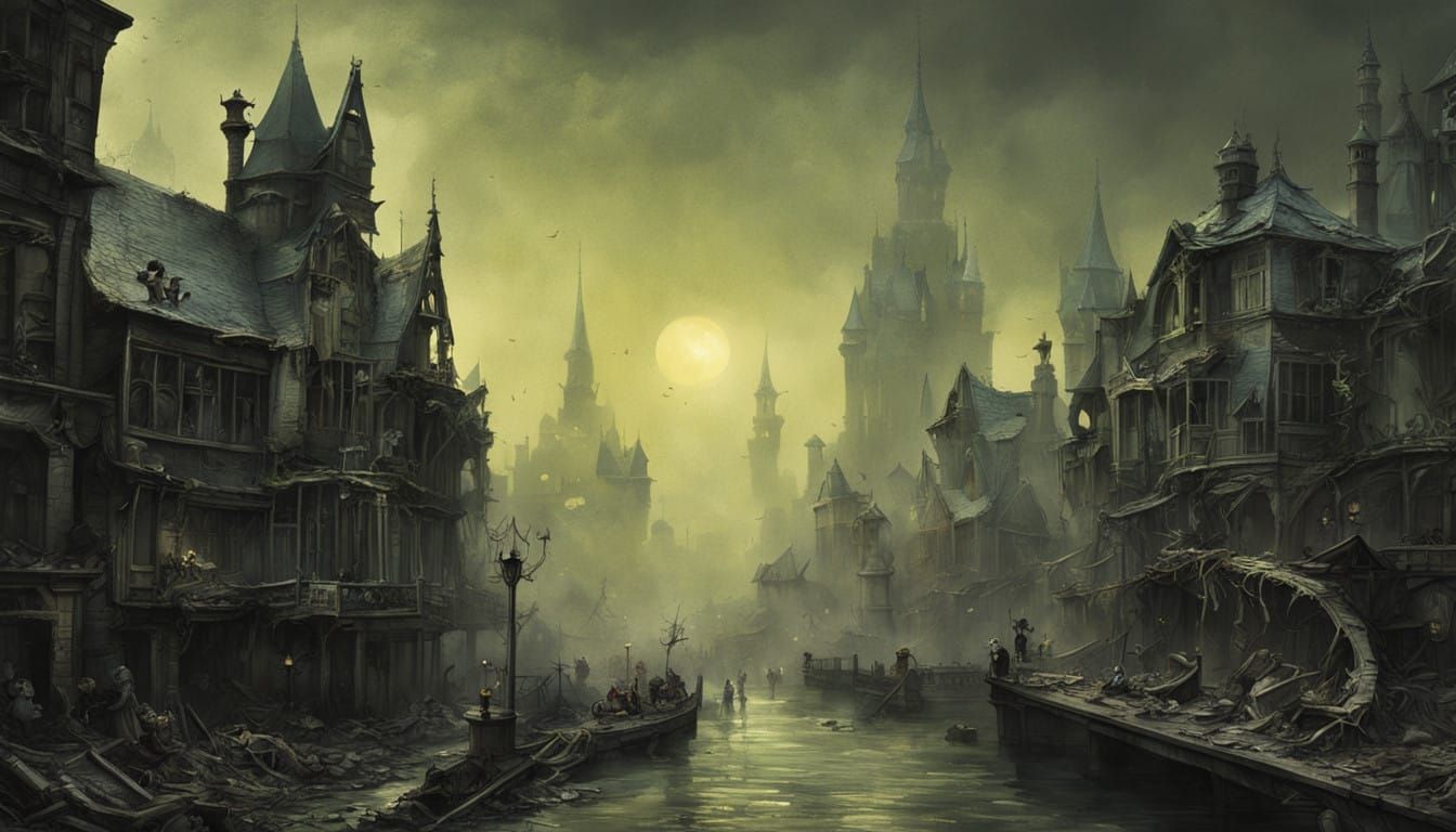 Eldritch Mickey and Minnie Mouse in a Gothic, Liminal Nightm...