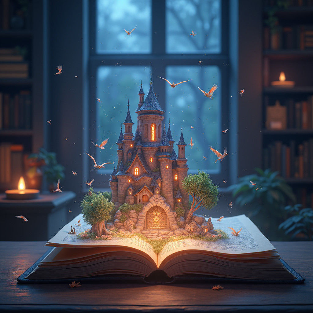 Books Come to Life: A Magical Scene