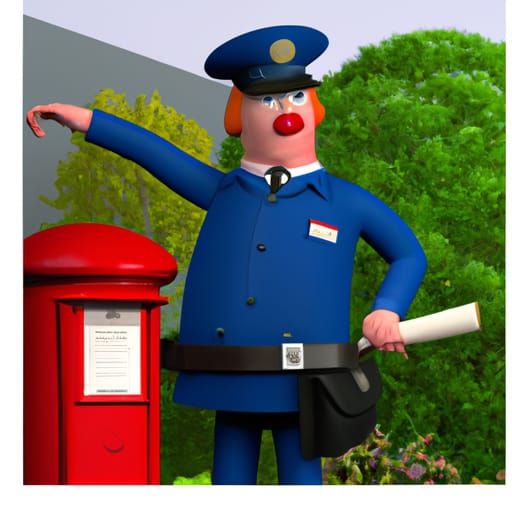 Cartoon Mailman with Shotgun