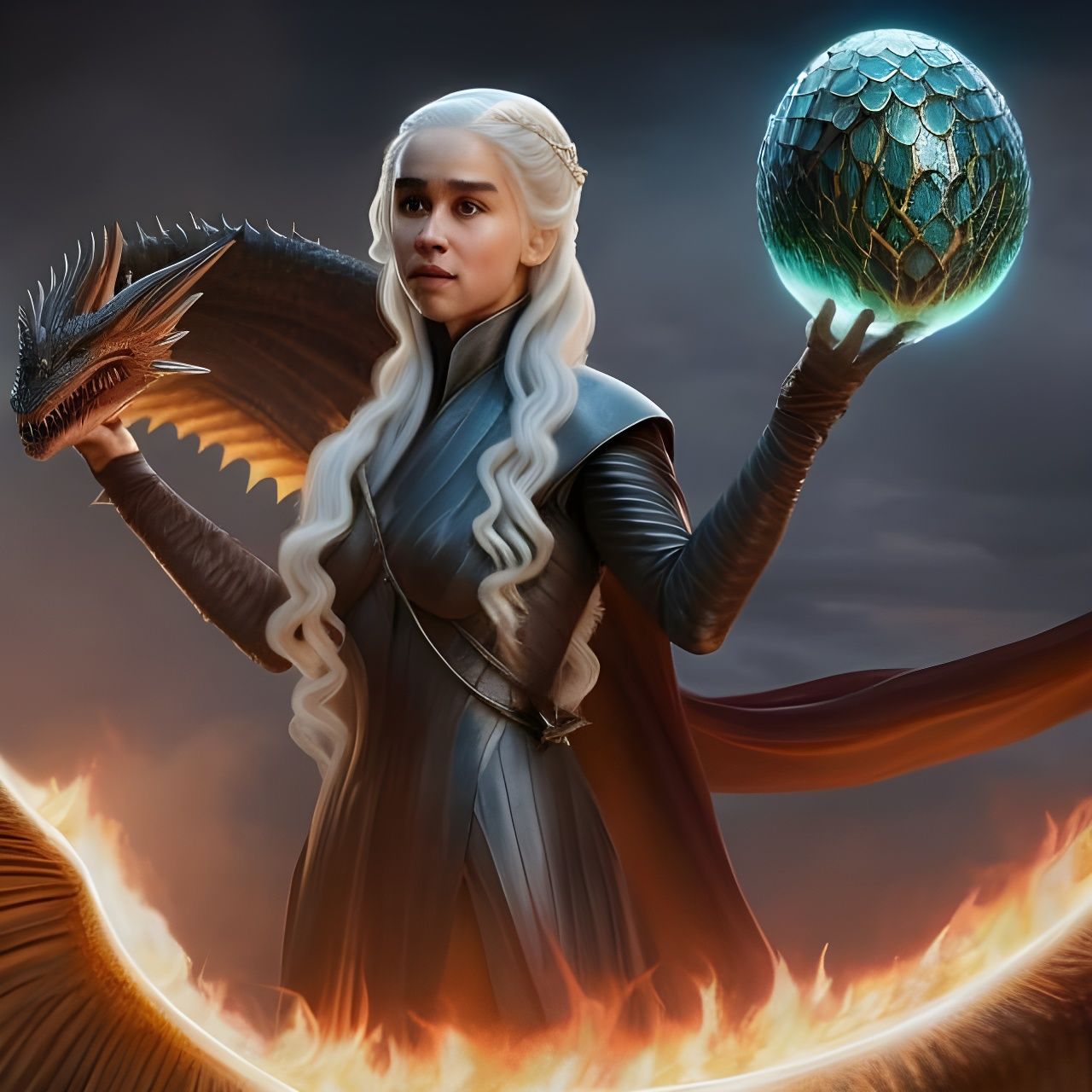 GoT - Daenerys Targaryen holding a dragon egg