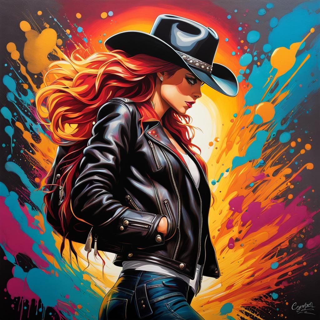 Cowboy in Graffiti Art Style