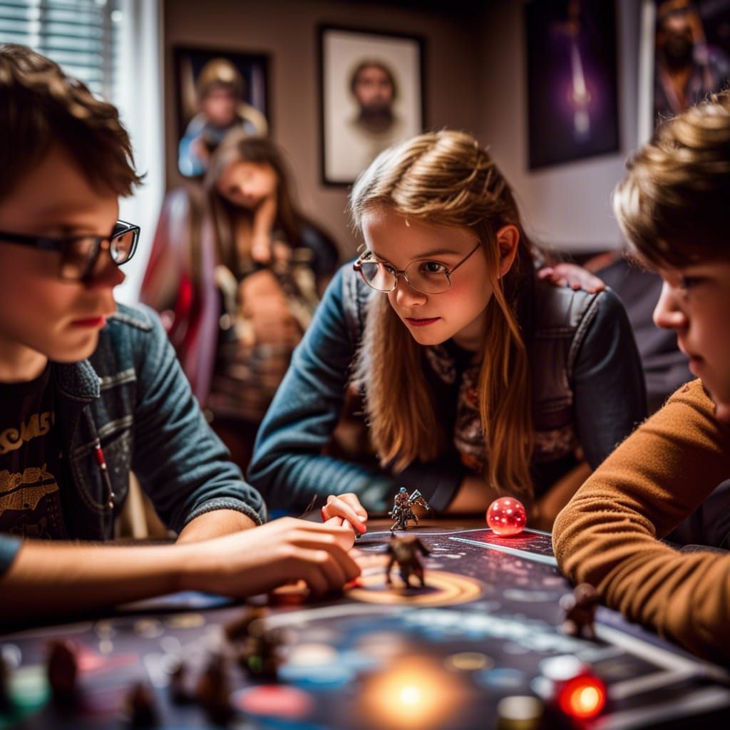 Dungeons and Dragons Gamers in 80s Teen Room