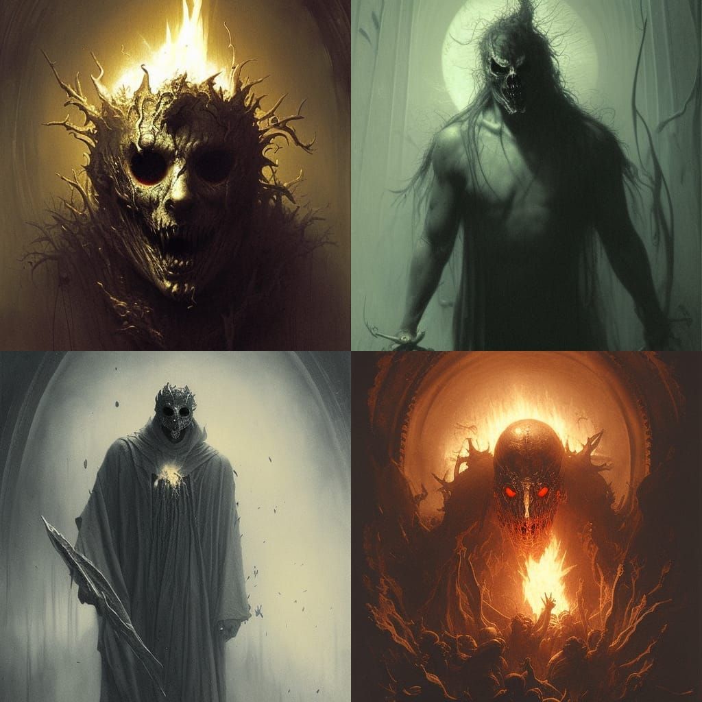 Fiery Jason Mask in Horror Engraving Style