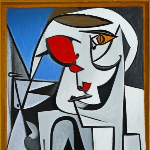Cubist Snowscape: Abstract Winter Scene