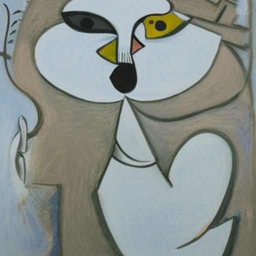 Abstract Snowscape in Cubist Style