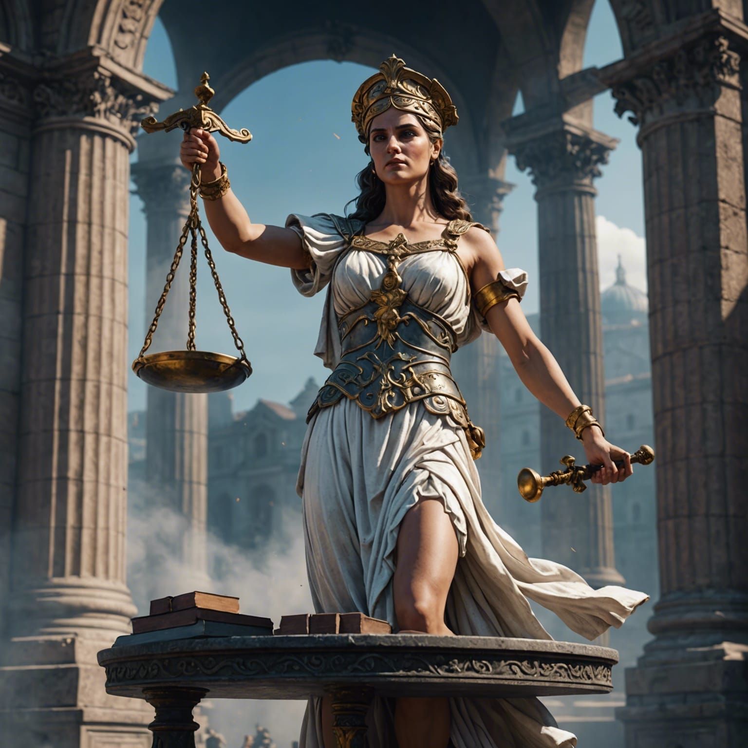 Lady Justice with Scales and Sword