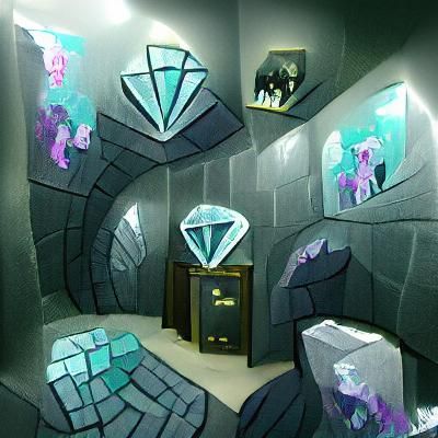 Fantasy Diamond Vault with Obsidian Walls