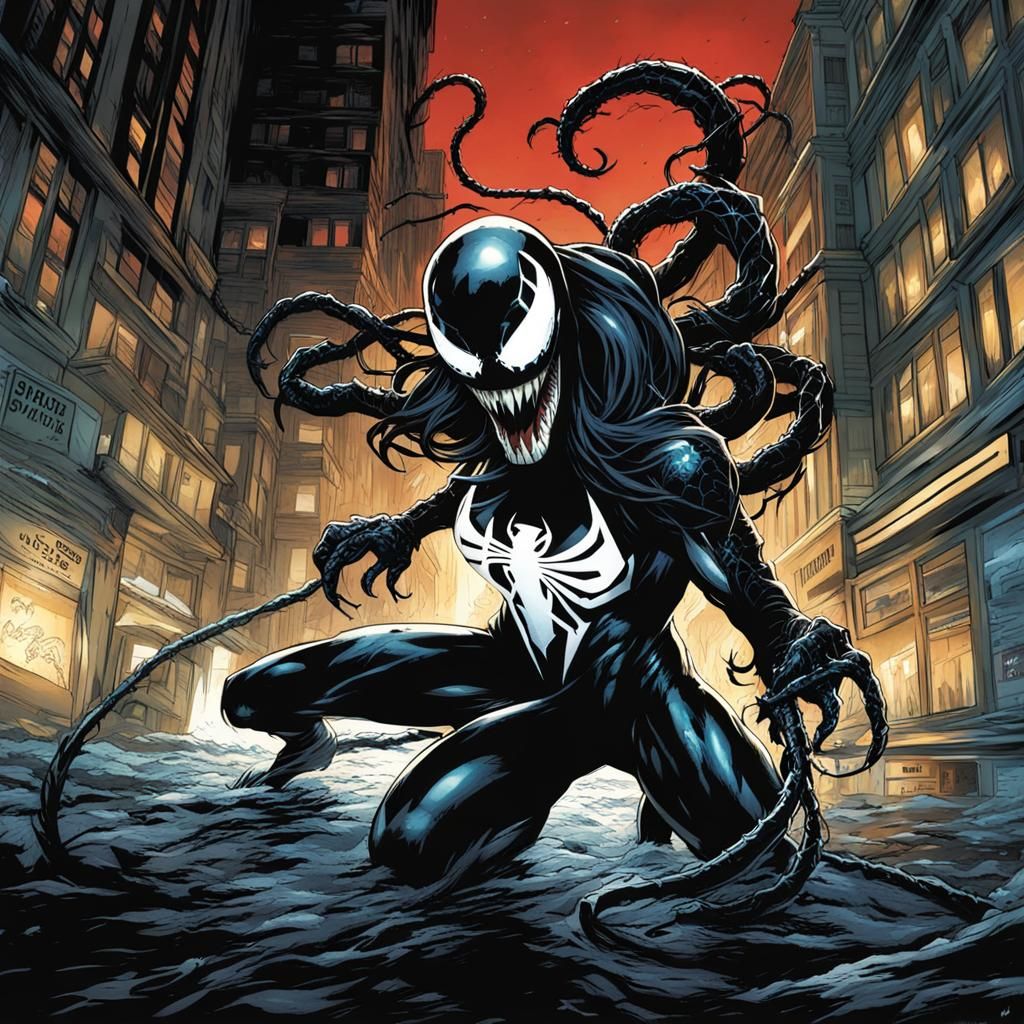 She-Venom Comic Book Art Illustration