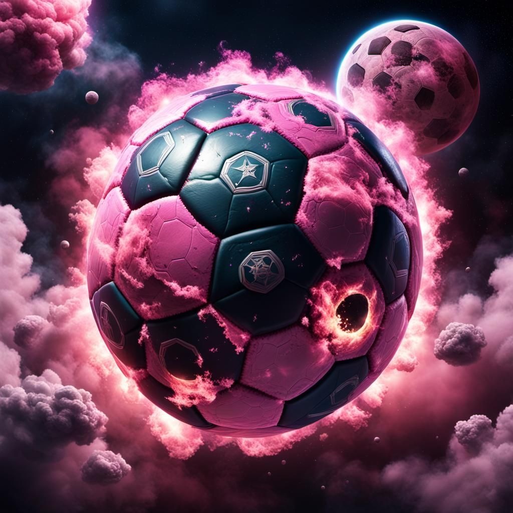 Soccer Ball Planet in Space: Digital Art