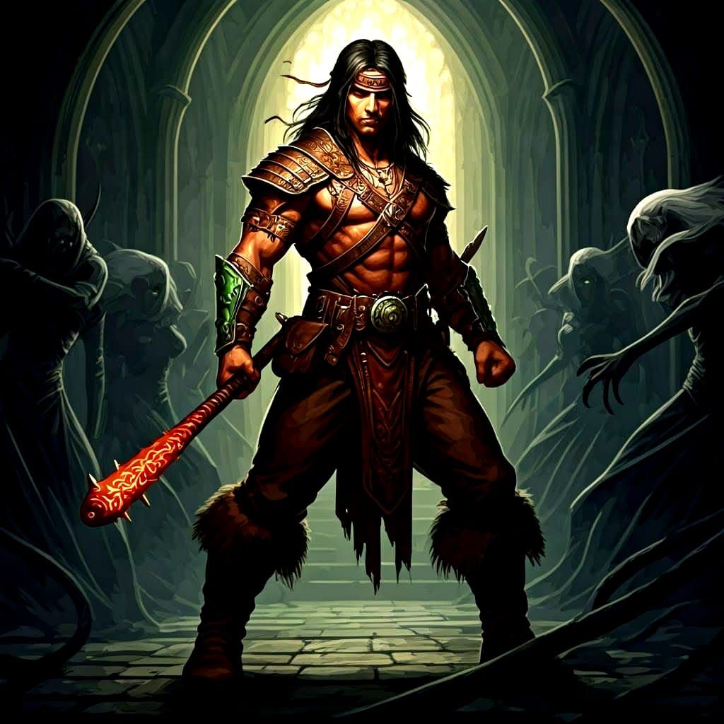 Powerful Paladin in Dark Fantasy Dungeon